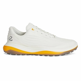 Ecco Golf LT1 Leather Men's Low Top White Sunrise Trainers Mens Ecco golf shoes supportive swing stability
