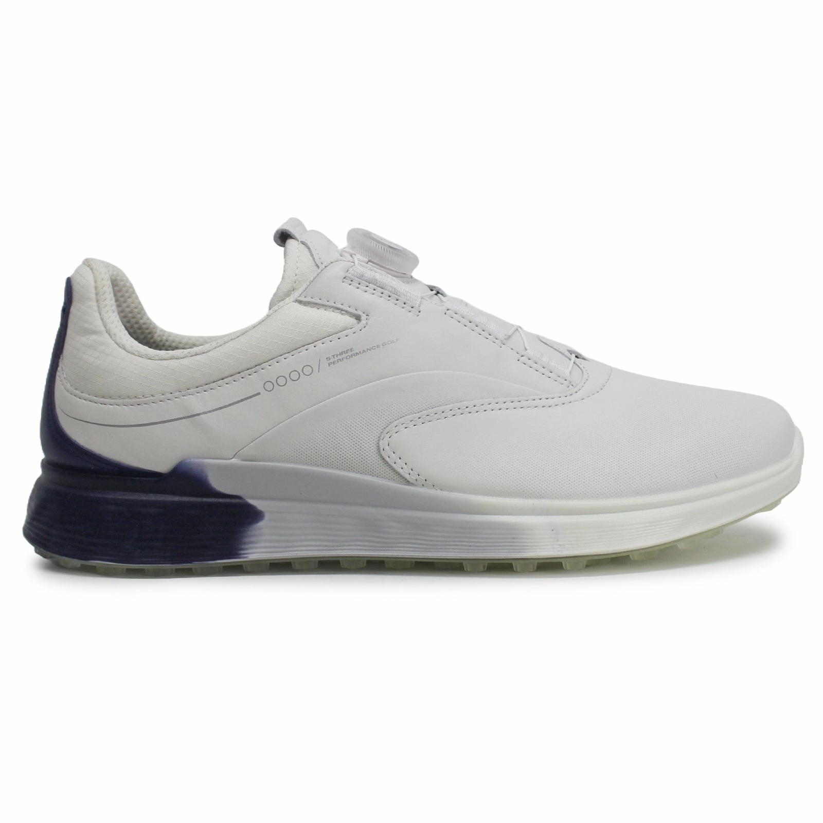 Ecco Golf S Three 102954 Leather Men's Comfort White Blue Depths Bright White Trainers men's ecco golf shoes