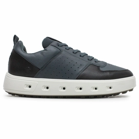 Ecco Golf Street 720 Full Grain Leather Men's Fashion Pavement Black Trainers Mens Ecco golf shoes supportive swing stability