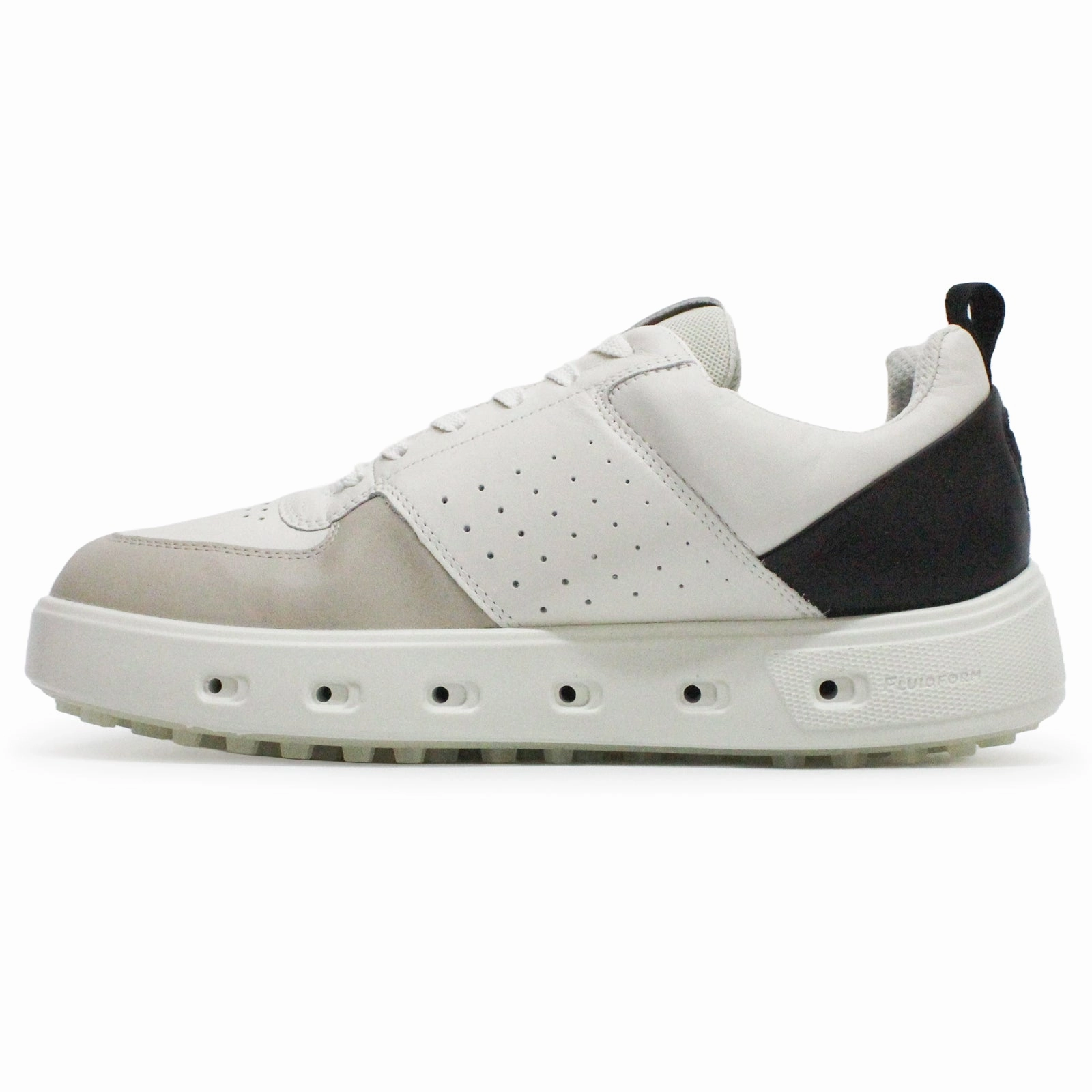 Ecco Golf Street 720 Full Grain Leather Men's Fashion White Black Gravel Trainers men's ecco golf shoes