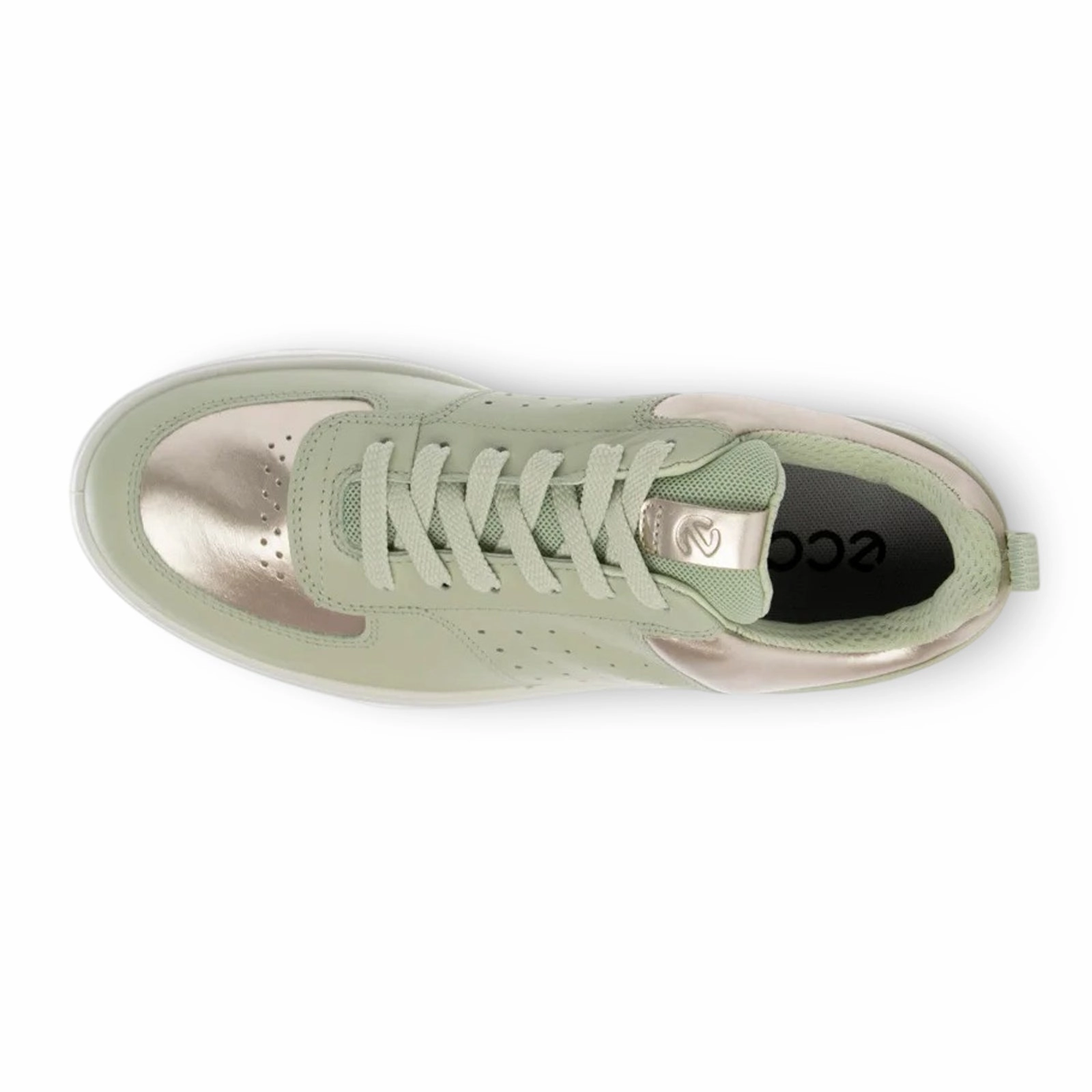 Ecco Golf Street 720 Full Grain Leather Women's Fashion Gold Metallic Matcha Trainers golf shoes performance