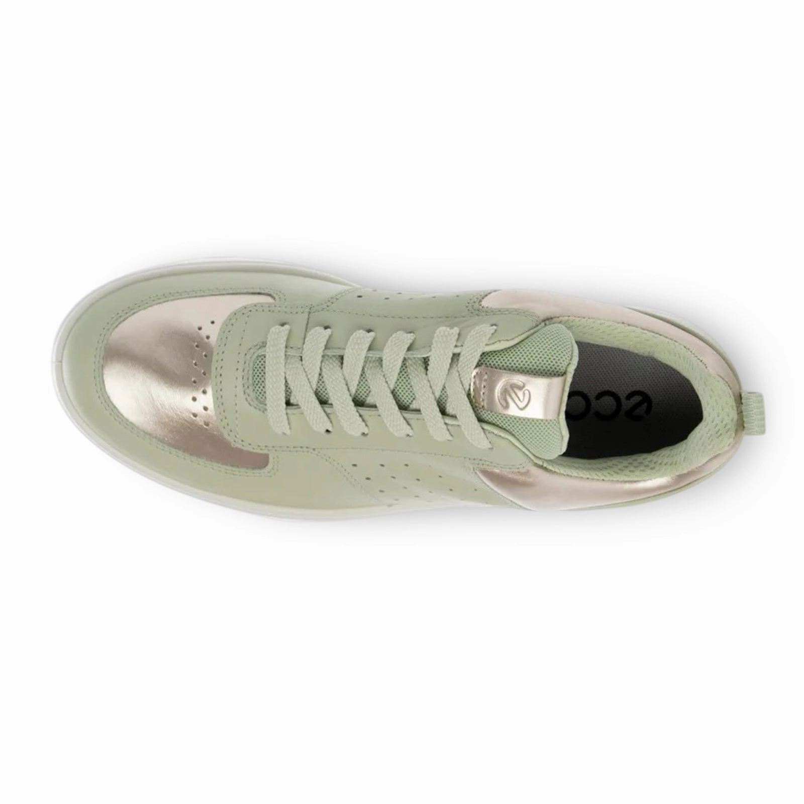 Ecco Golf Street 720 Full Grain Leather Women's Fashion Gold Metallic Matcha Trainers golf shoes performance