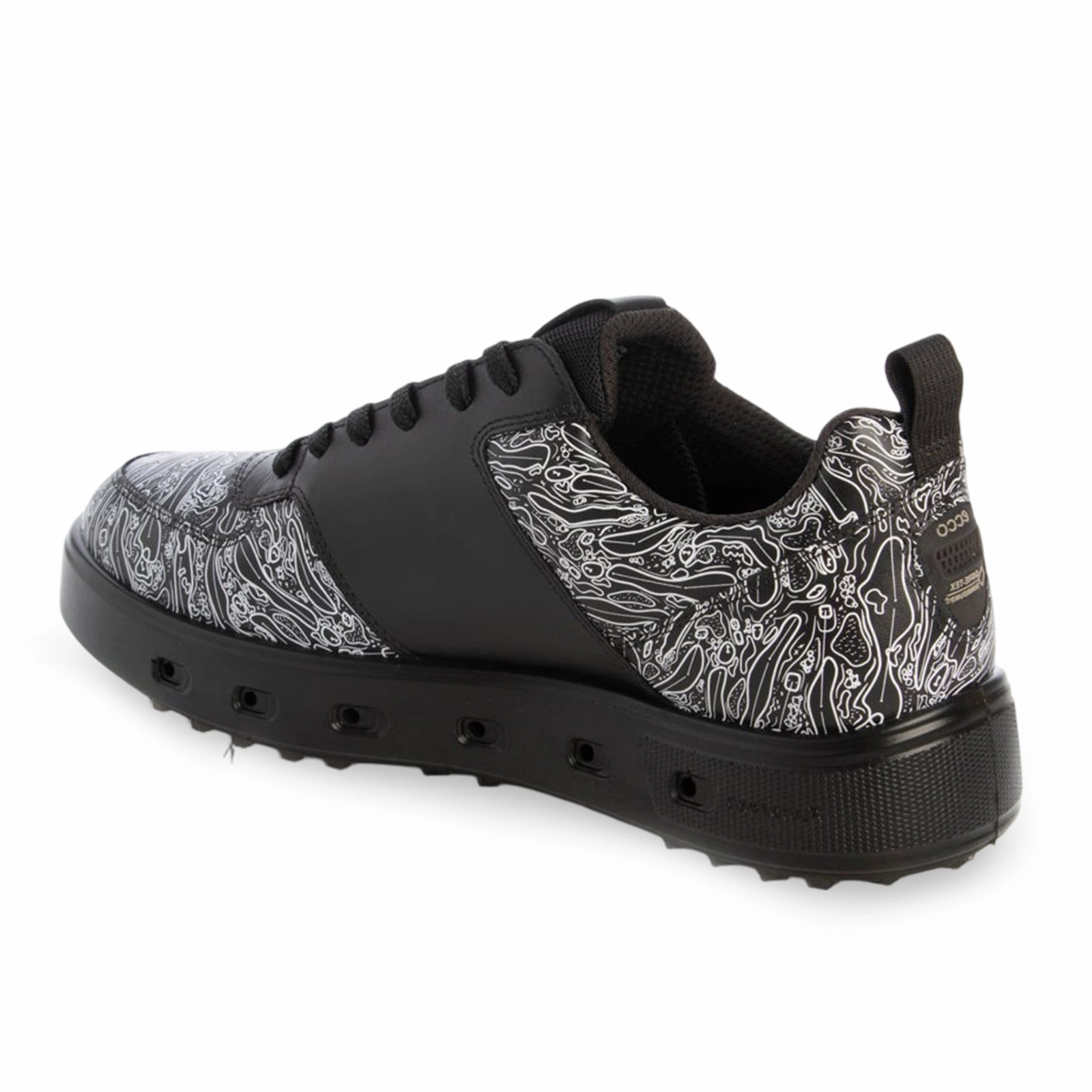 Ecco Golf Street 720 Leather Men's Fashion Black Trainers men's ecco golf shoes