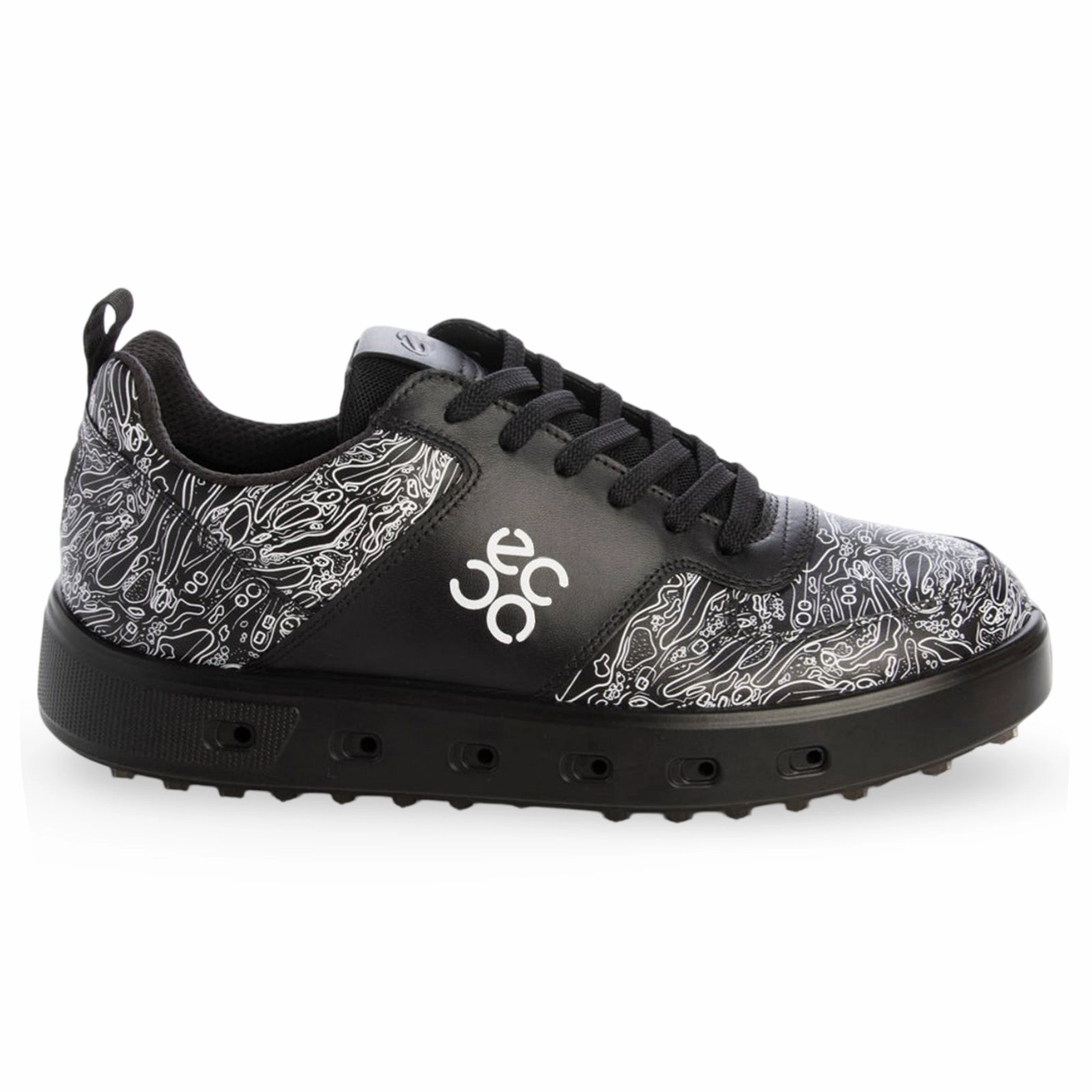 Ecco Golf Street 720 Leather Men's Fashion Black Trainers men's ecco golf shoes