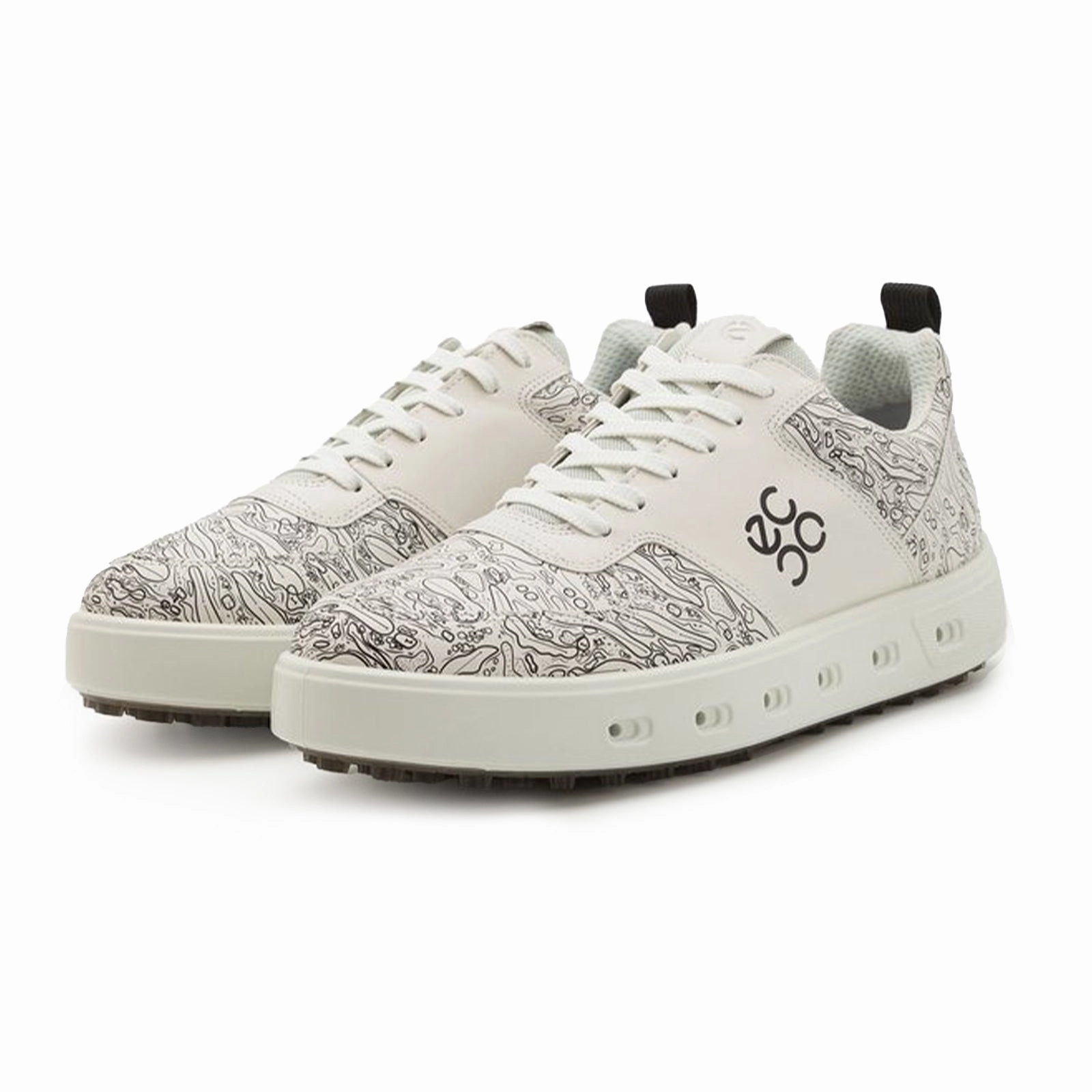 Ecco Golf Street 720 Leather Men's White Fashion Trainers men's ecco golf shoes