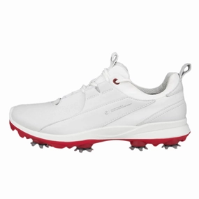 ECCO Ladies BIOM Tour Spike Shoe - White Ladies spiked golf shoes