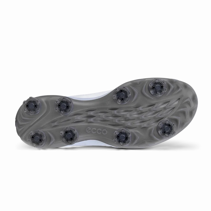 ECCO Men's BIOM Tour Spike Shoe - White Men's Spiked Golf Shoes