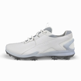 ECCO Men's BIOM Tour Spike Shoe - White Spiked golf shoes for men