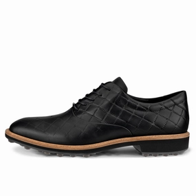 Ecco Men's Golf Classic Hybrid Leather Golf Shoe - BLACK ECCO men's spikeless comfort shoes