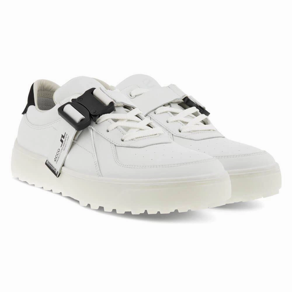 Ecco x J.Lindeberg Mens Golf Tray Buckle Shoes - WHITE J.Lindeberg Men's Apparel
