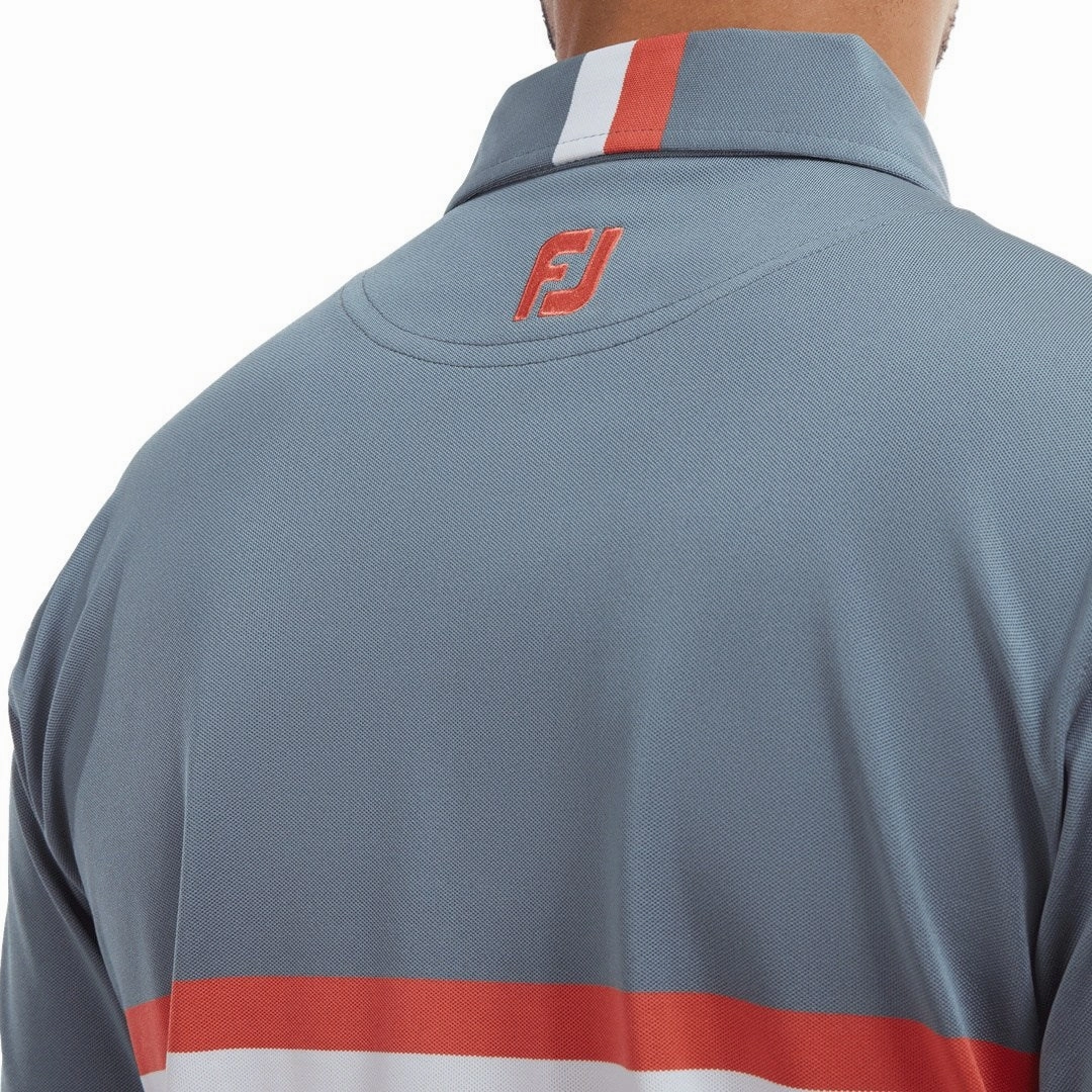 men's activewear look, athletic base layer, men's layered fashion FootJoy Double Chest Band Pique Golf Polo Shirt 88390
