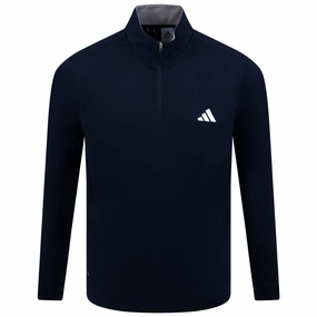 Elevated Quarter Zip Mid Layer Navy Adidas men's athletic apparel