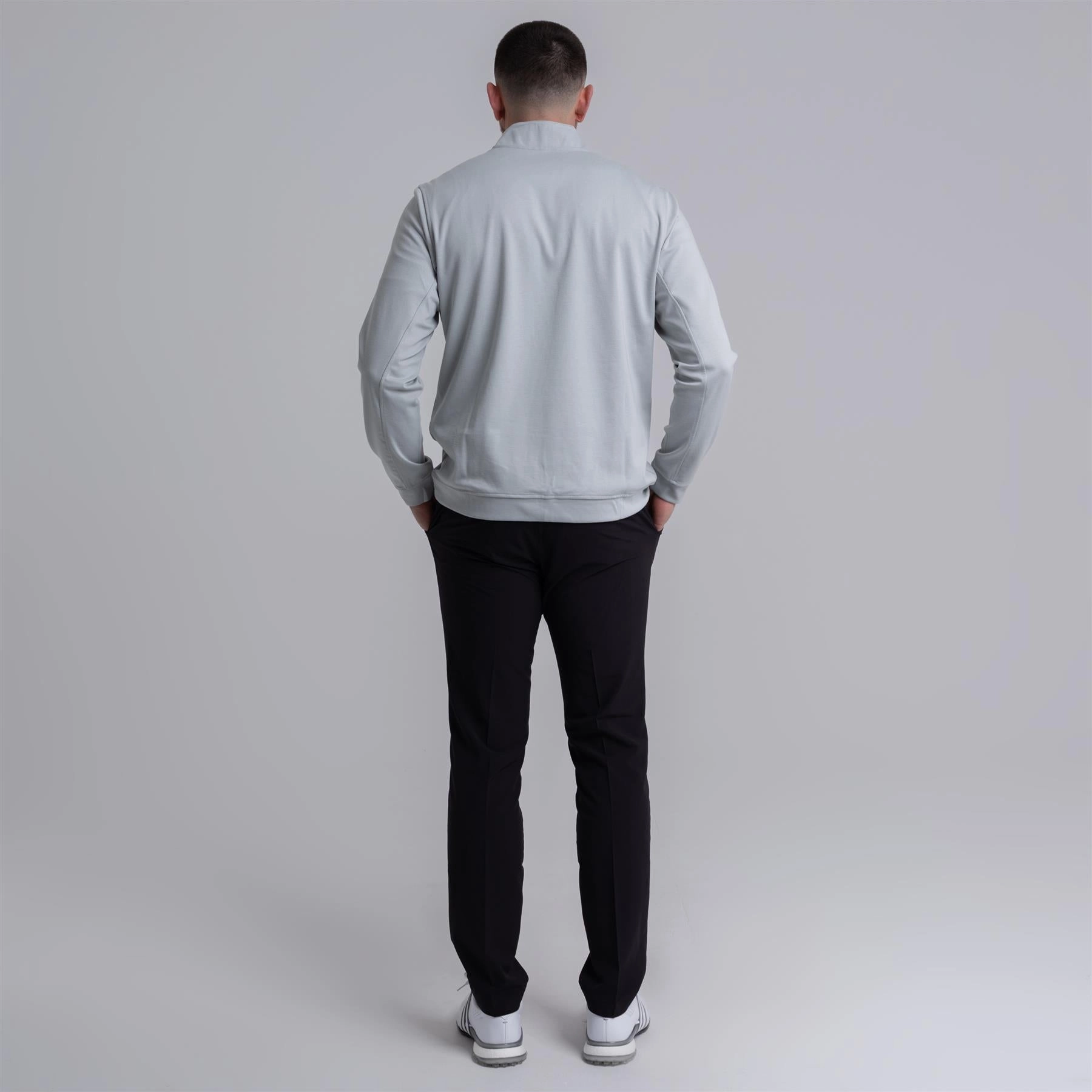 Elevated Quarter Zip Mid Layer Wonder Silver Adidas Men's Sportswear