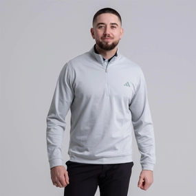 Elevated Quarter Zip Mid Layer Wonder Silver Adidas men's athletic apparel