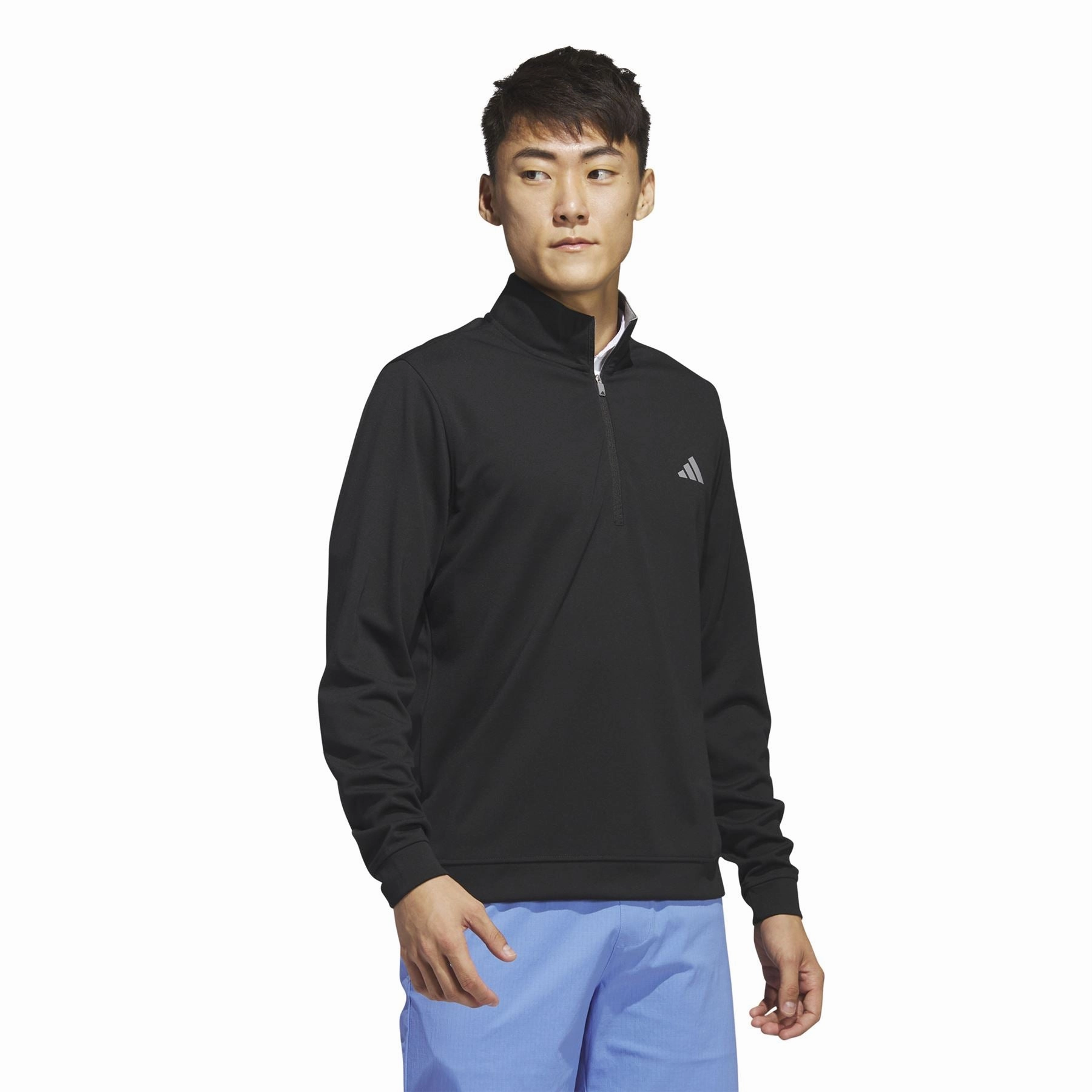 Elevated Quarter Zip Regular Fit Mid Layer Black Adidas Men's Sportswear