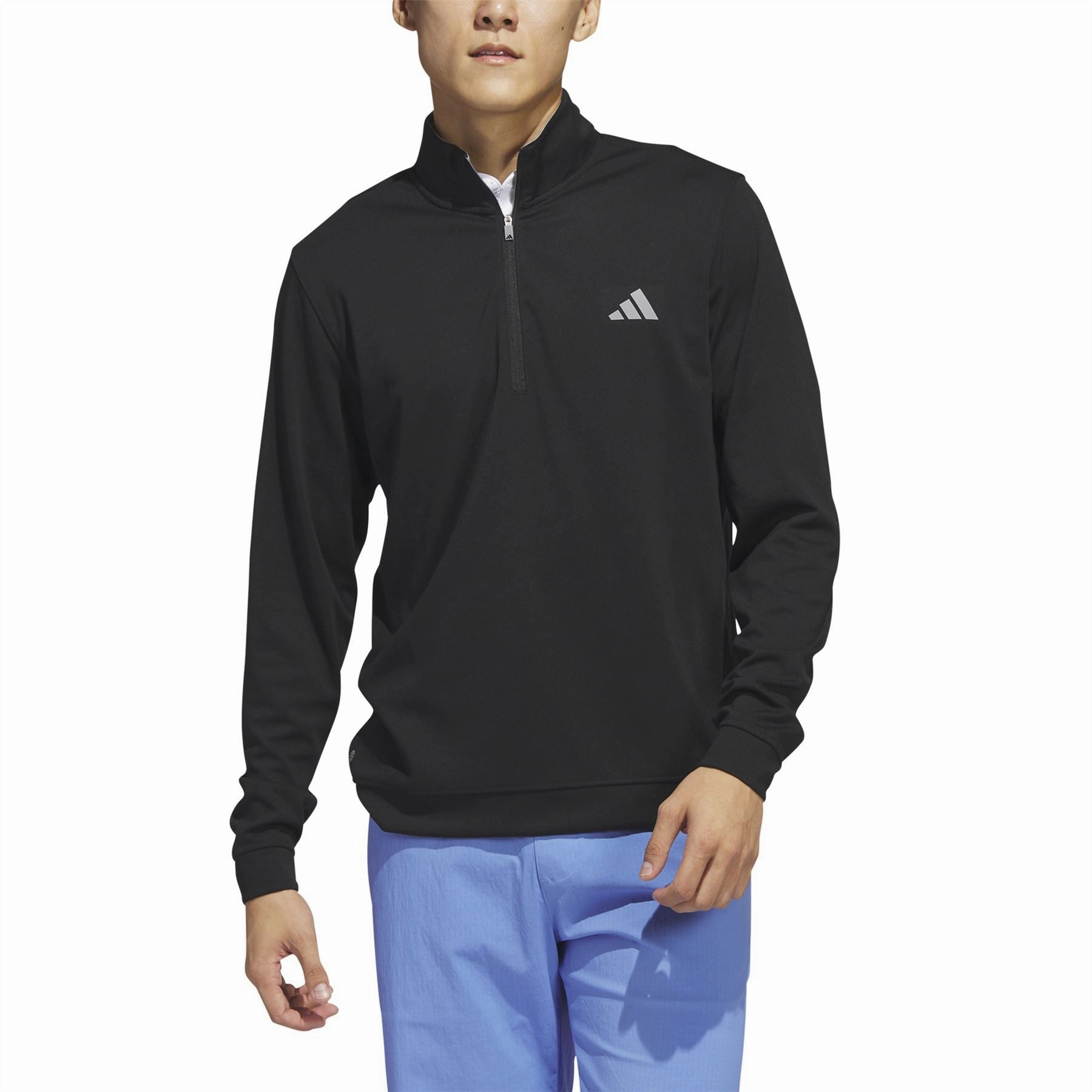 Elevated Quarter Zip Regular Fit Mid Layer Black Adidas Men's Sportswear