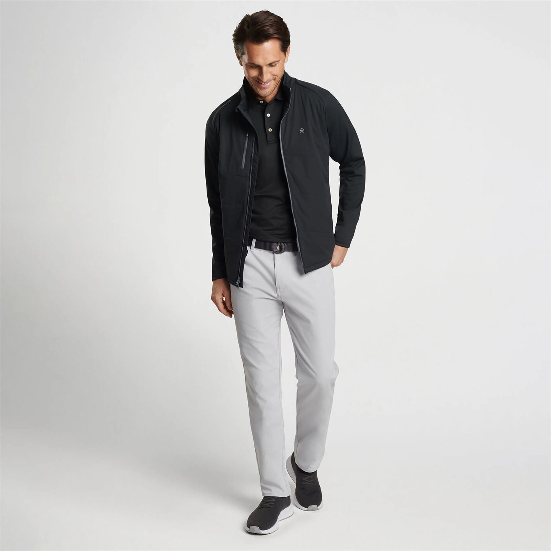 Endeavor Classic Fit Hybrid Jacket Black Peter Millar Menswear Collection