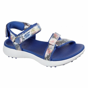 Energy Sole New Skechers GO GOLF 600 Charm Sandals - Blue Multi. MSP$70 Fast Glide All-Season Sneakers, Molded Footbed Shoes, Seamless Design Shoes