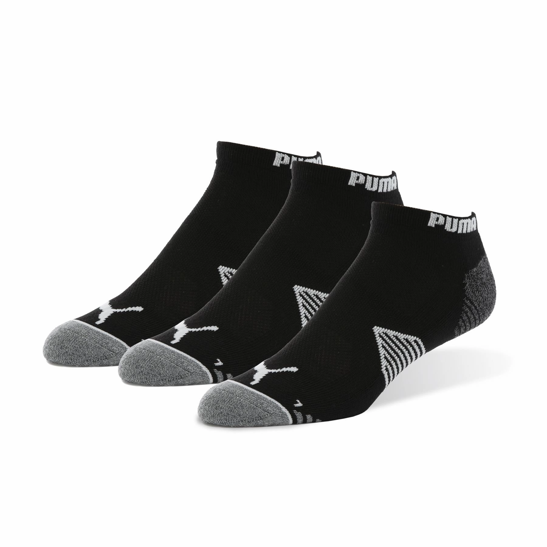 Essential Low Cut Sock Three Pack Black Puma men's athletic clothing