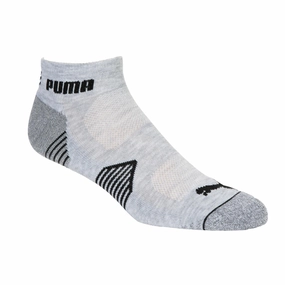 Essential Quarter Cut Sock Three Pack White/Grey Puma men's athletic clothing