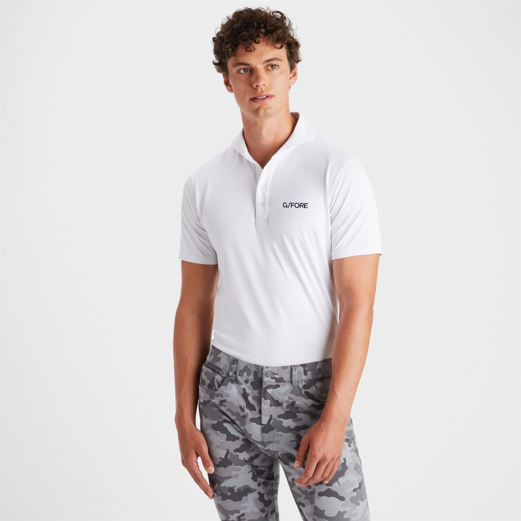 Essential Tech Pique Embroidered Slim Fit Polo Snow G/Fore Men's Fashion
