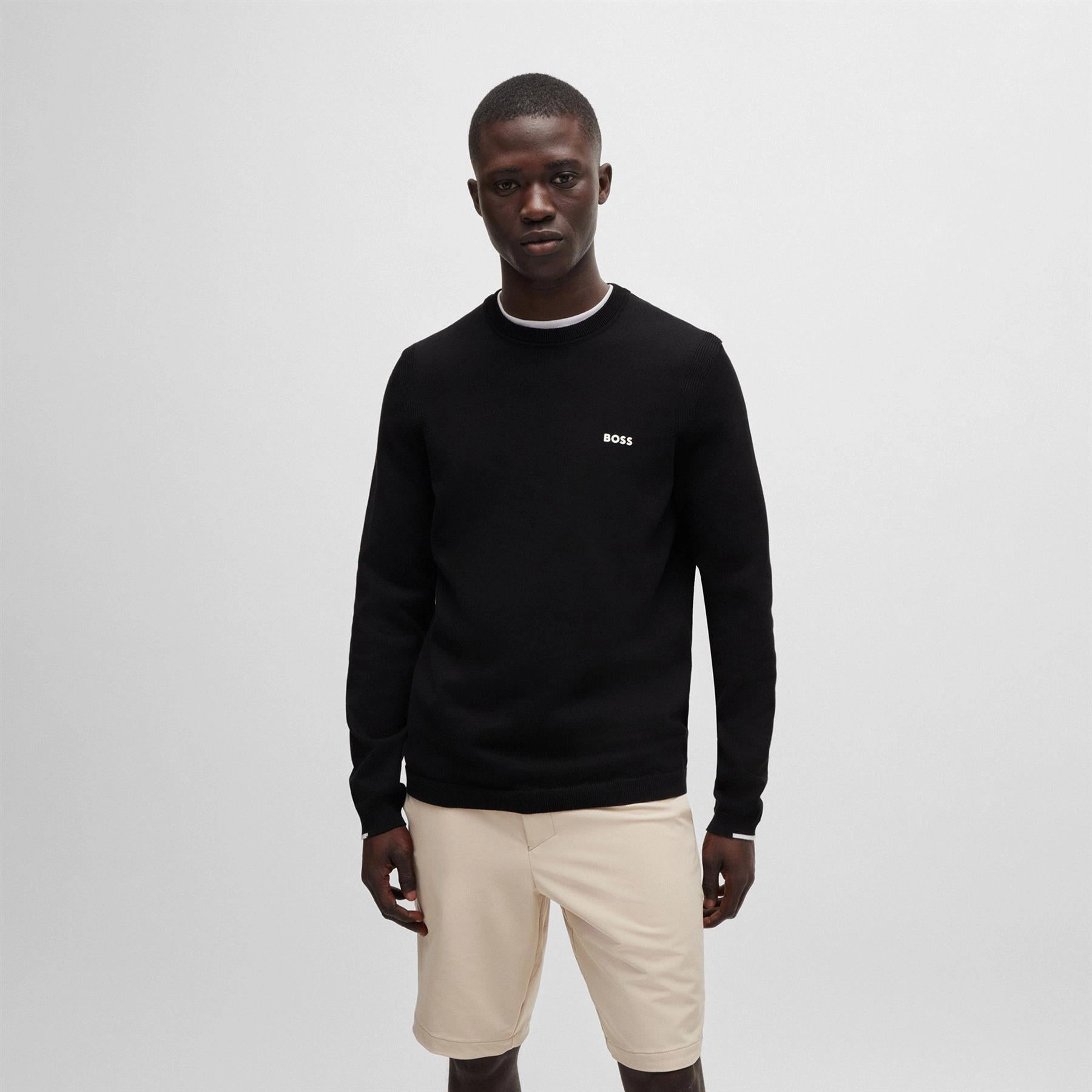 Ever Cotton Crew Neck Sweatshirt Black Boss Men's Fashion