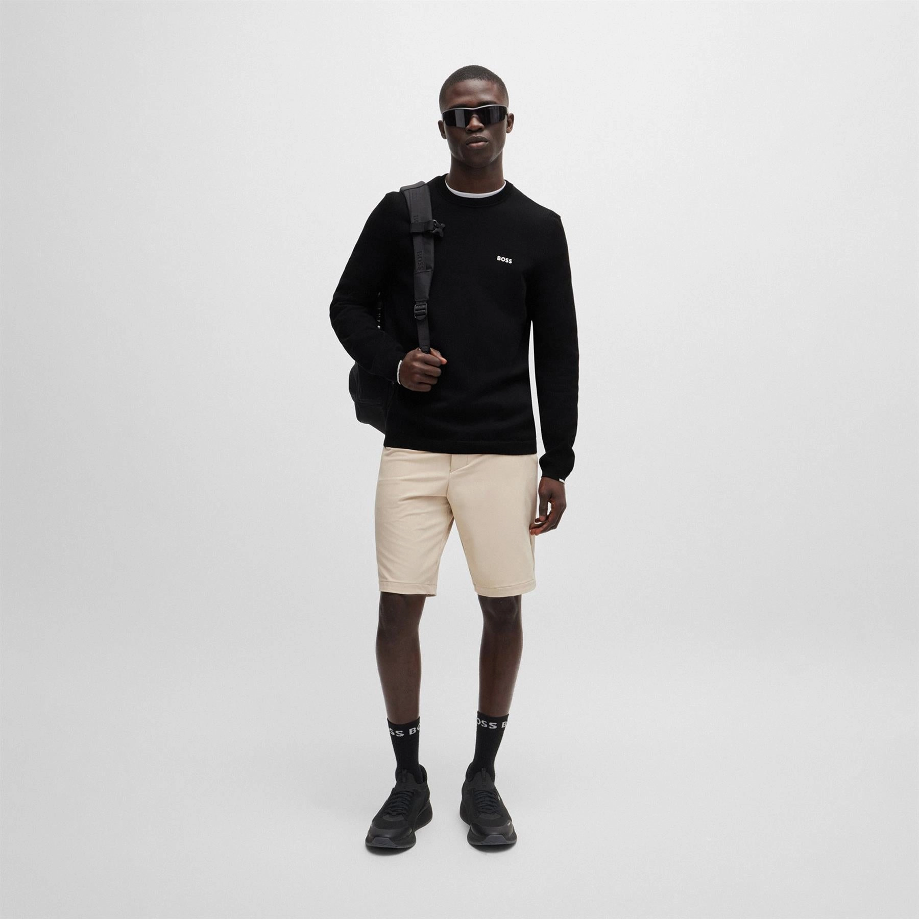 Ever Cotton Crew Neck Sweatshirt Black Boss Men's Fashion