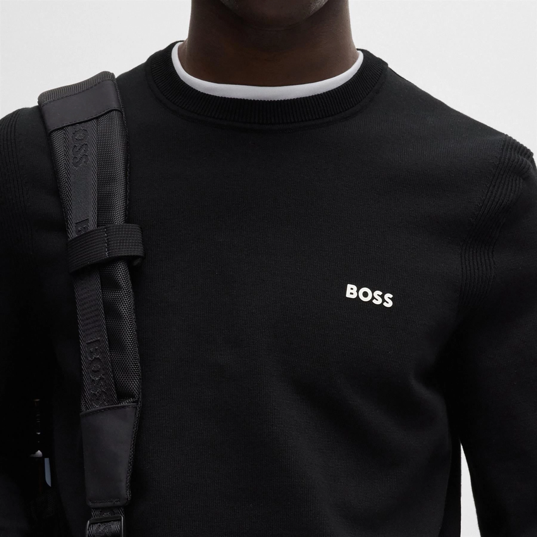 Ever Cotton Crew Neck Sweatshirt Black Boss Men's Fashion