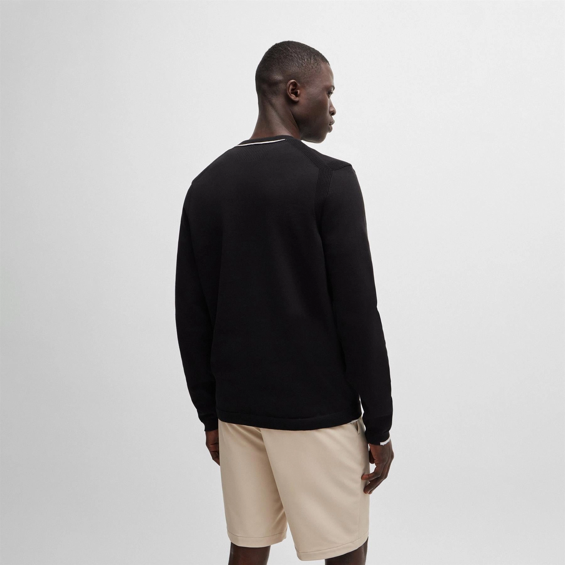 Ever Cotton Crew Neck Sweatshirt Black Boss Men's Fashion