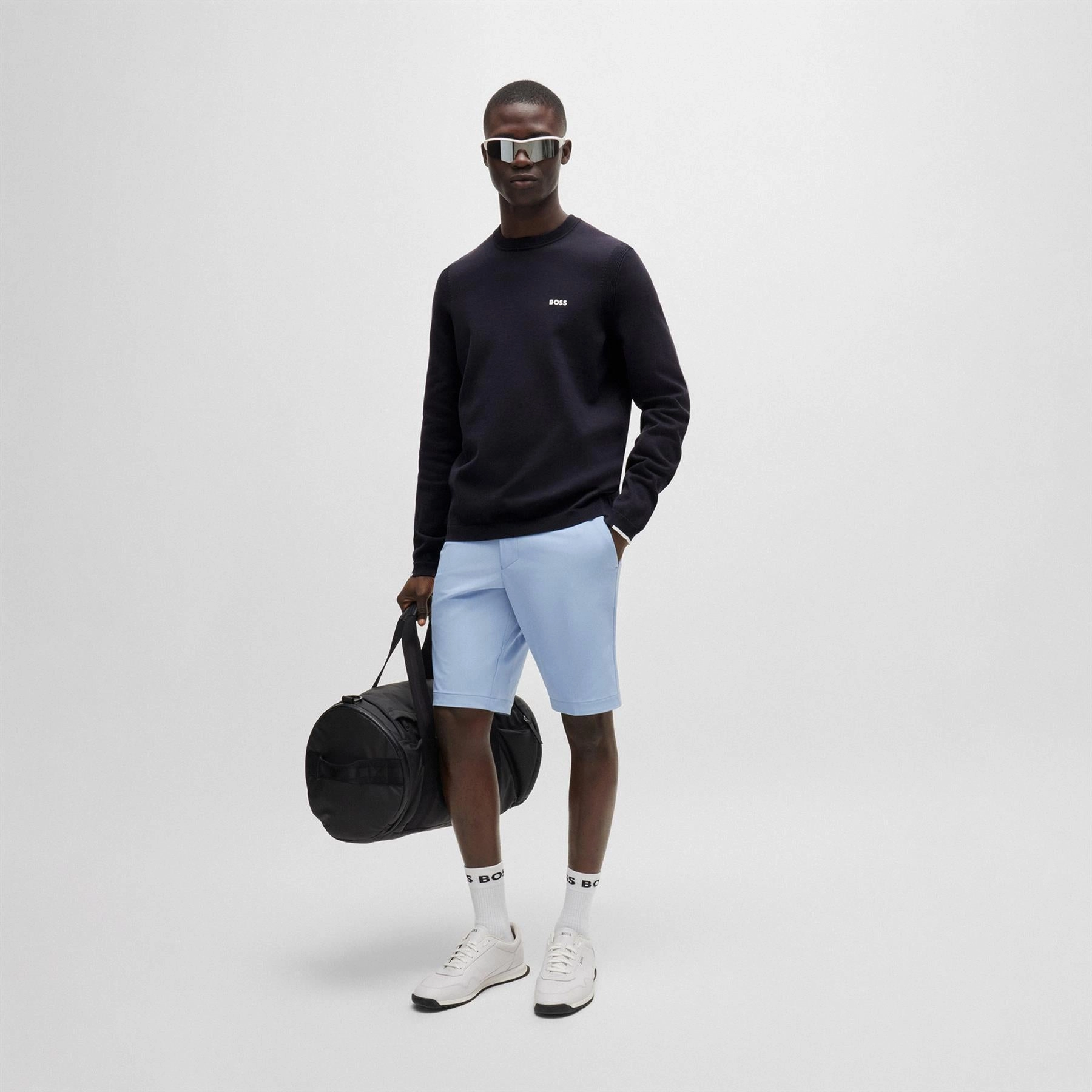 Ever Cotton Crew Neck Sweatshirt Dark Blue Boss Men's Fashion