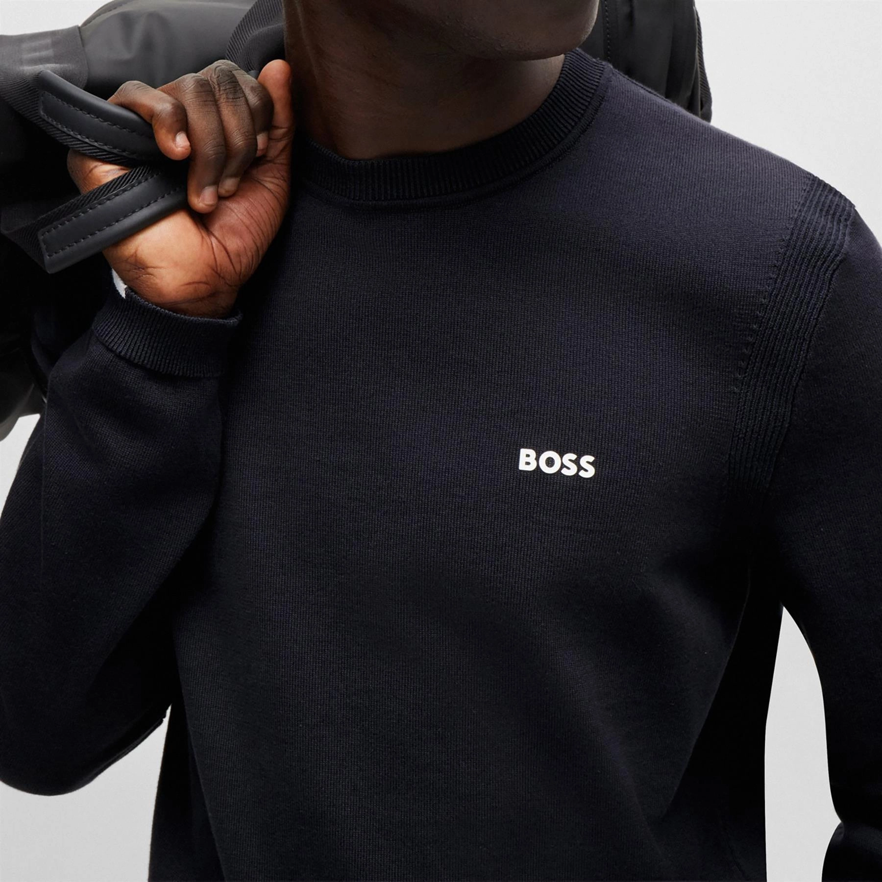 Ever Cotton Crew Neck Sweatshirt Dark Blue Boss Men's Fashion