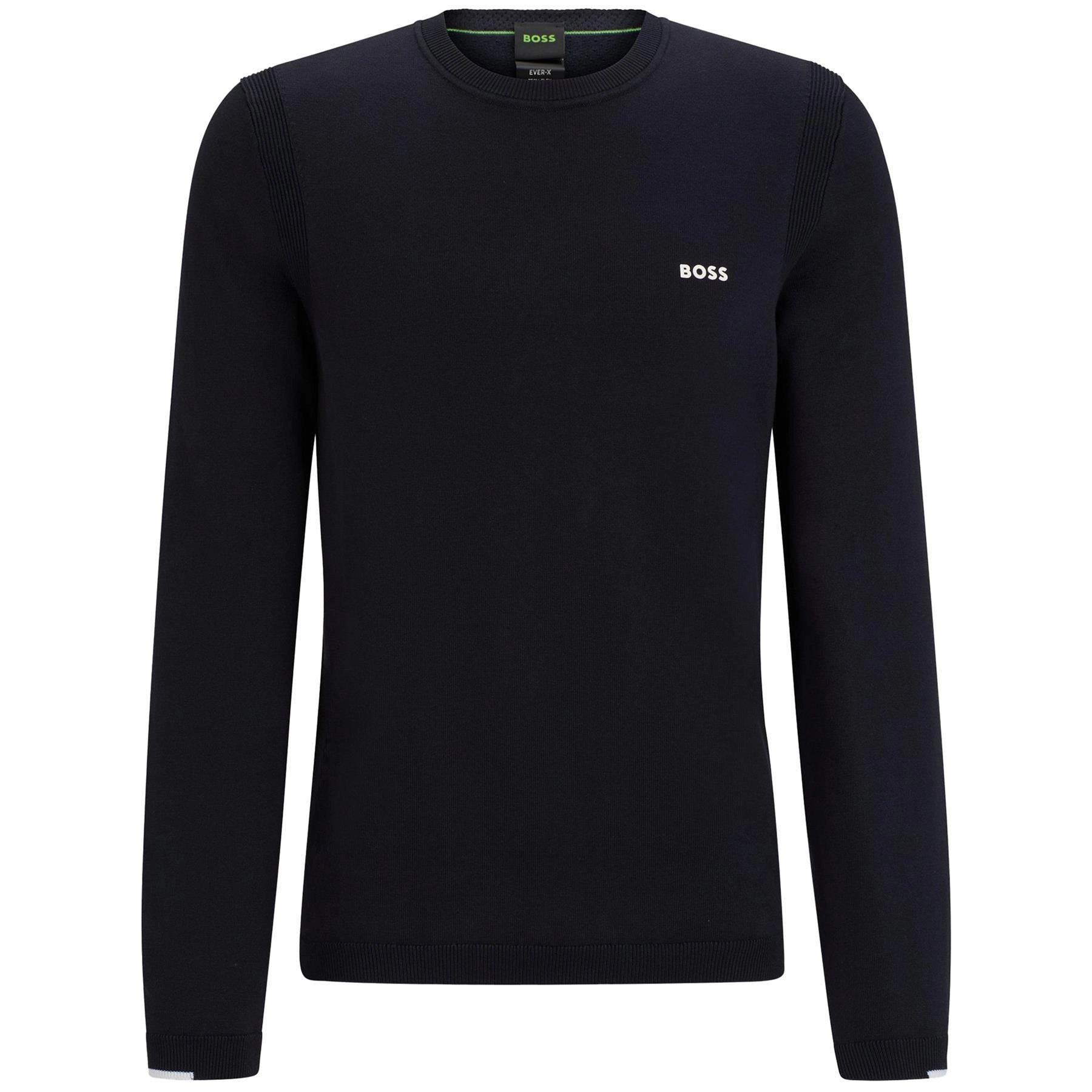 Ever Cotton Crew Neck Sweatshirt Dark Blue Boss men's fashion and office attire