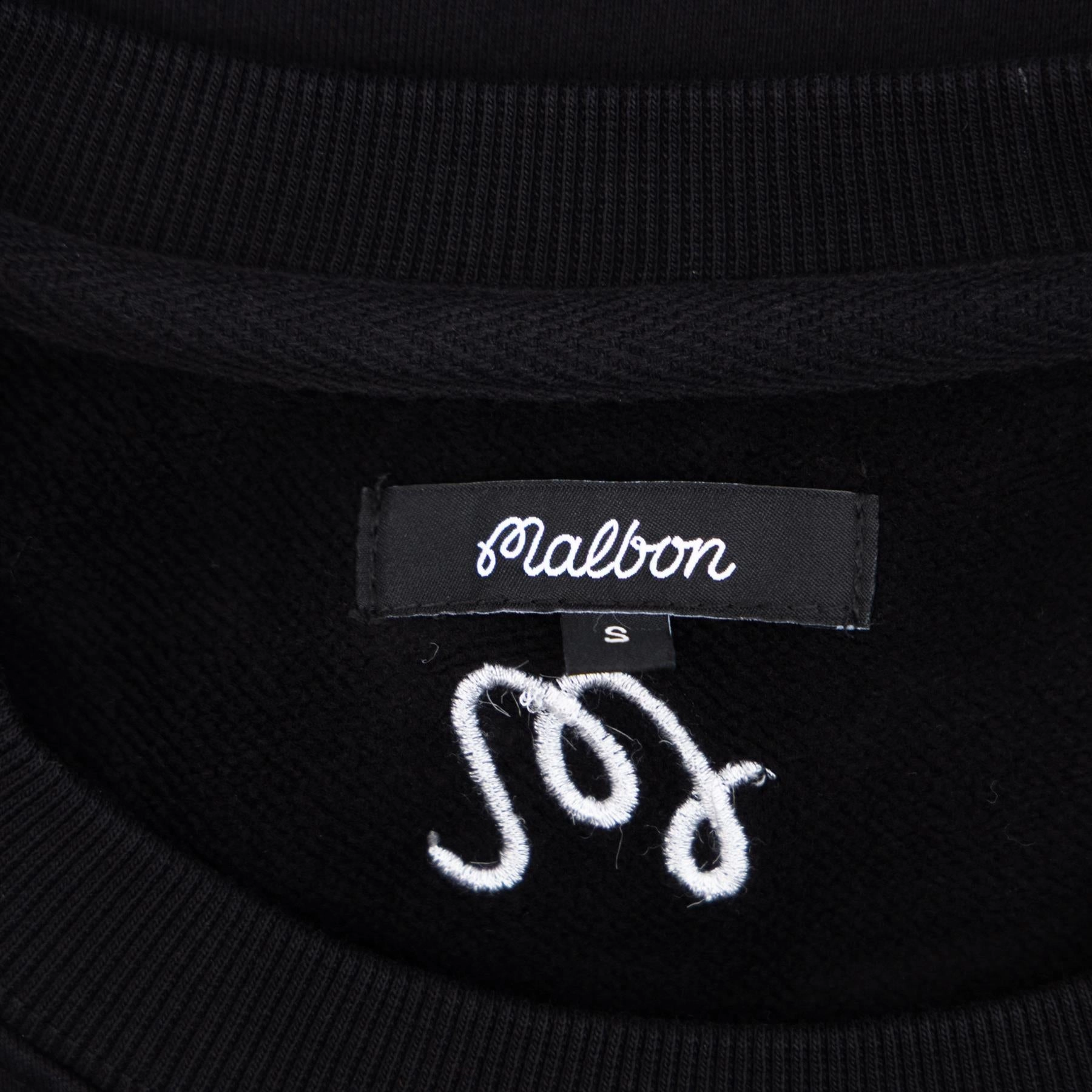 Evergreen GC Crewneck Sweatshirt Black Malbon Men's Golf Lifestyle Wear