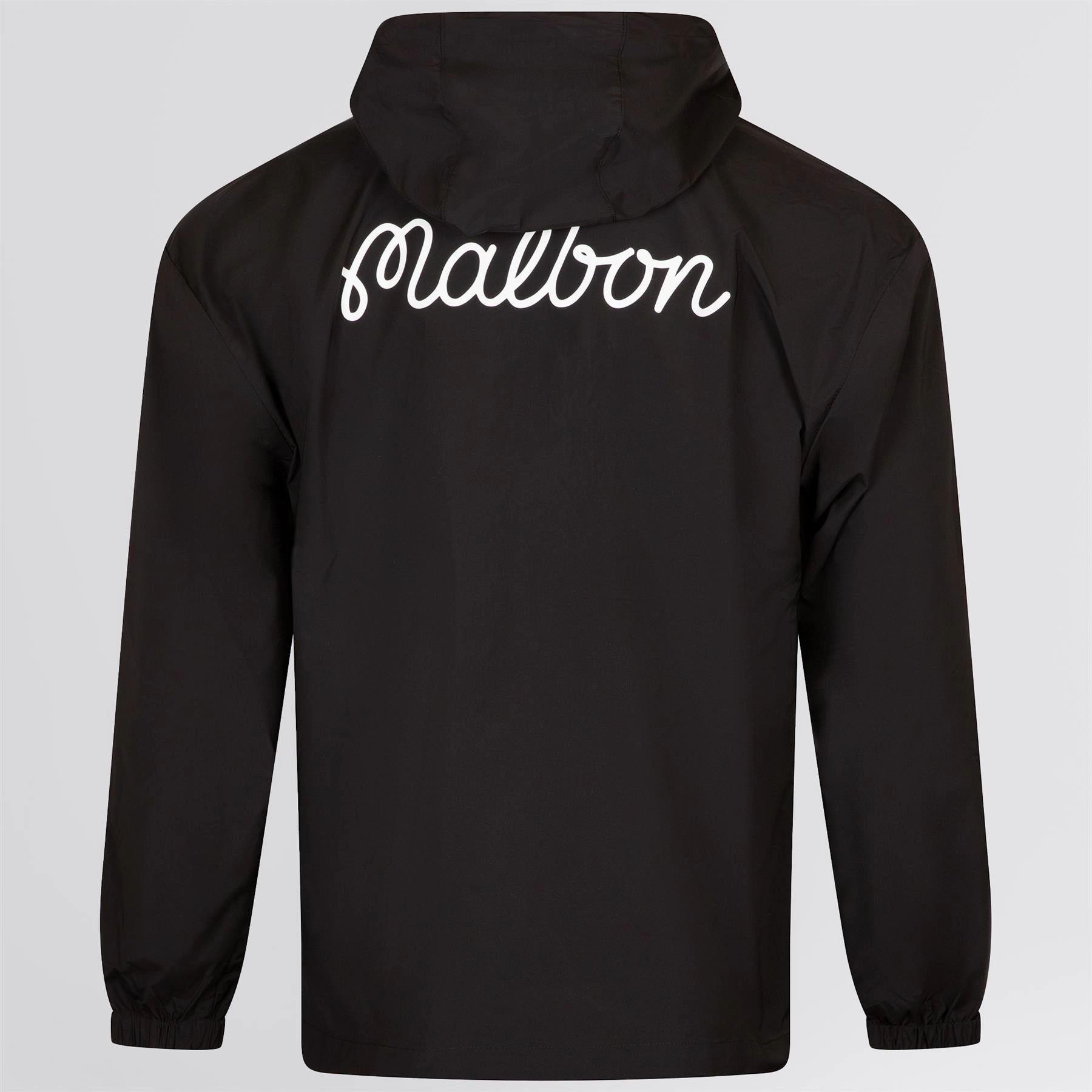 Evergreen Nylon Anorak Black Malbon Men's Golf Lifestyle Wear