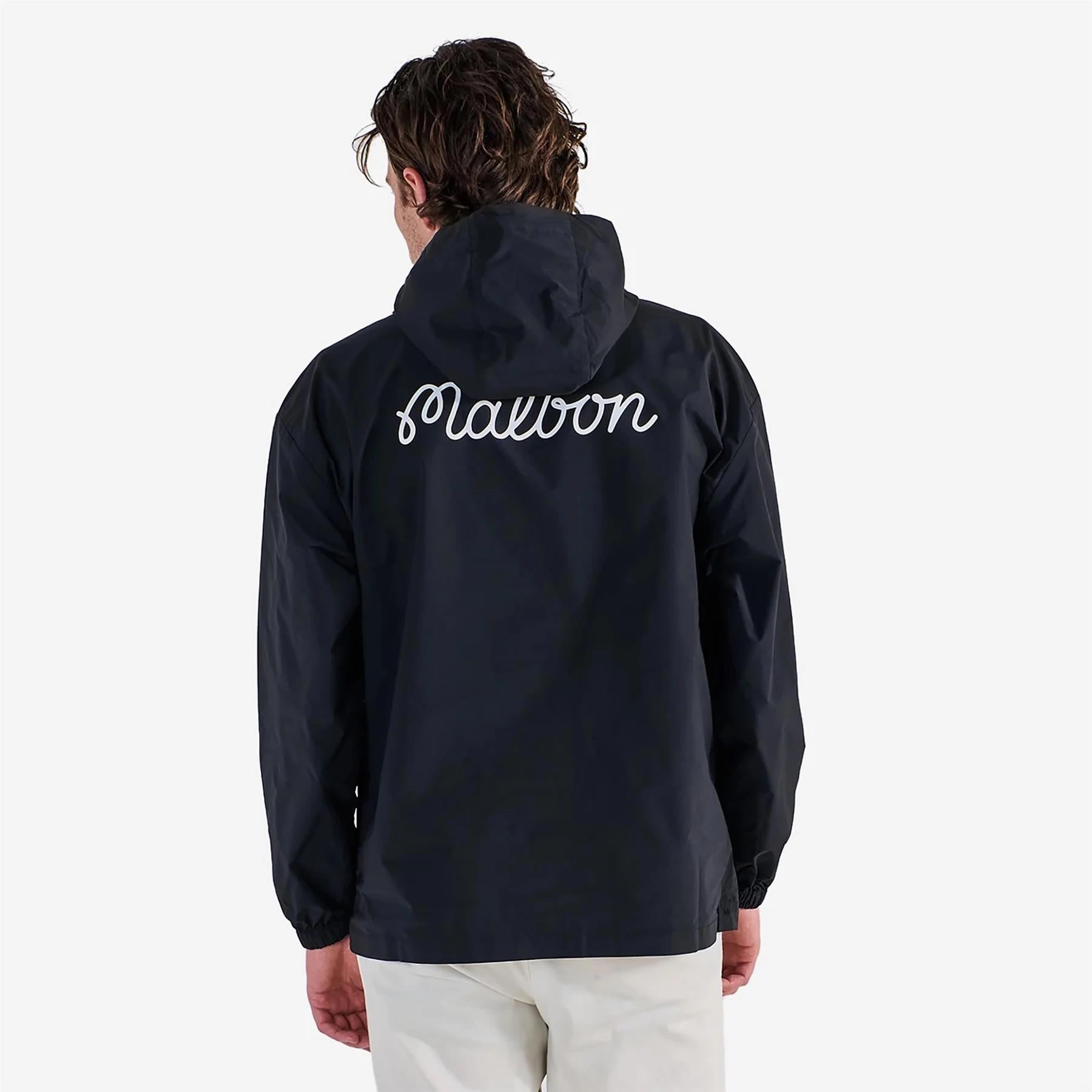 Evergreen Nylon Anorak Black Malbon Men's Golf Lifestyle Wear