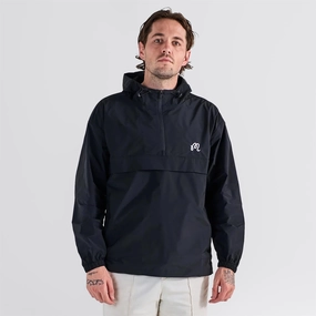 Evergreen Nylon Anorak Black Malbon mens golf lifestyle wear