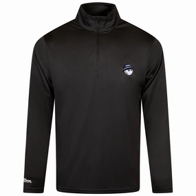 Evergreen Performance Buckets Quarter Zip Black Malbon mens golf lifestyle wear