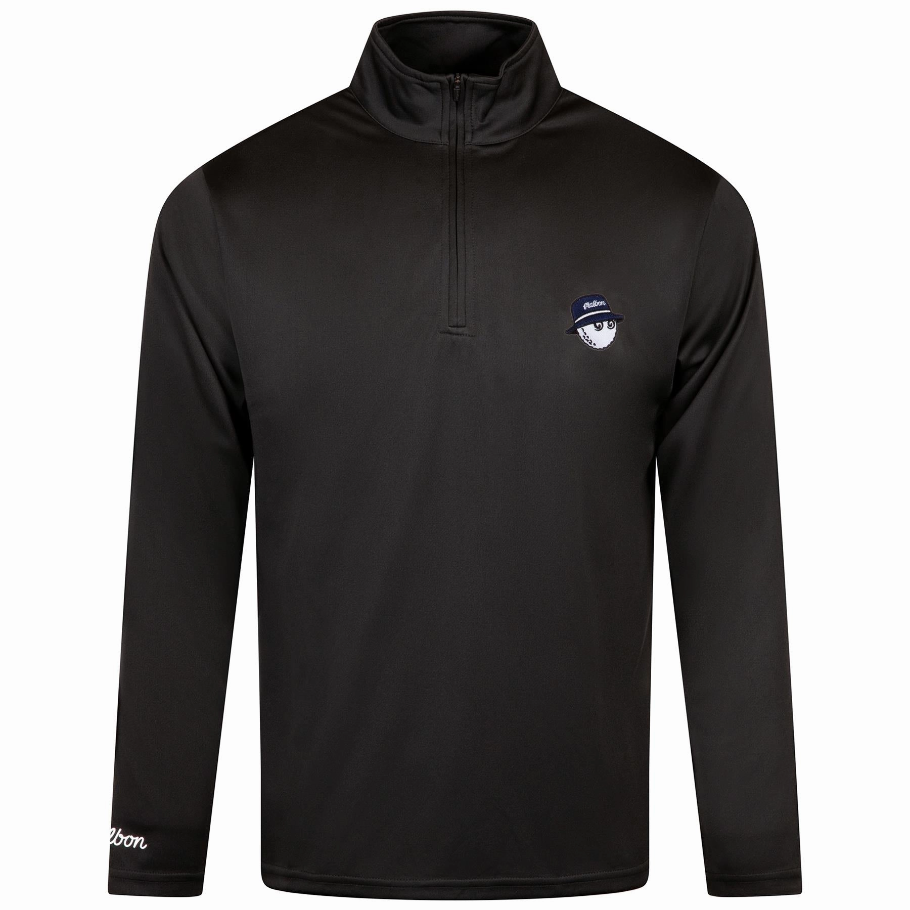 Evergreen Performance Buckets Quarter Zip Black Malbon mens golf lifestyle wear