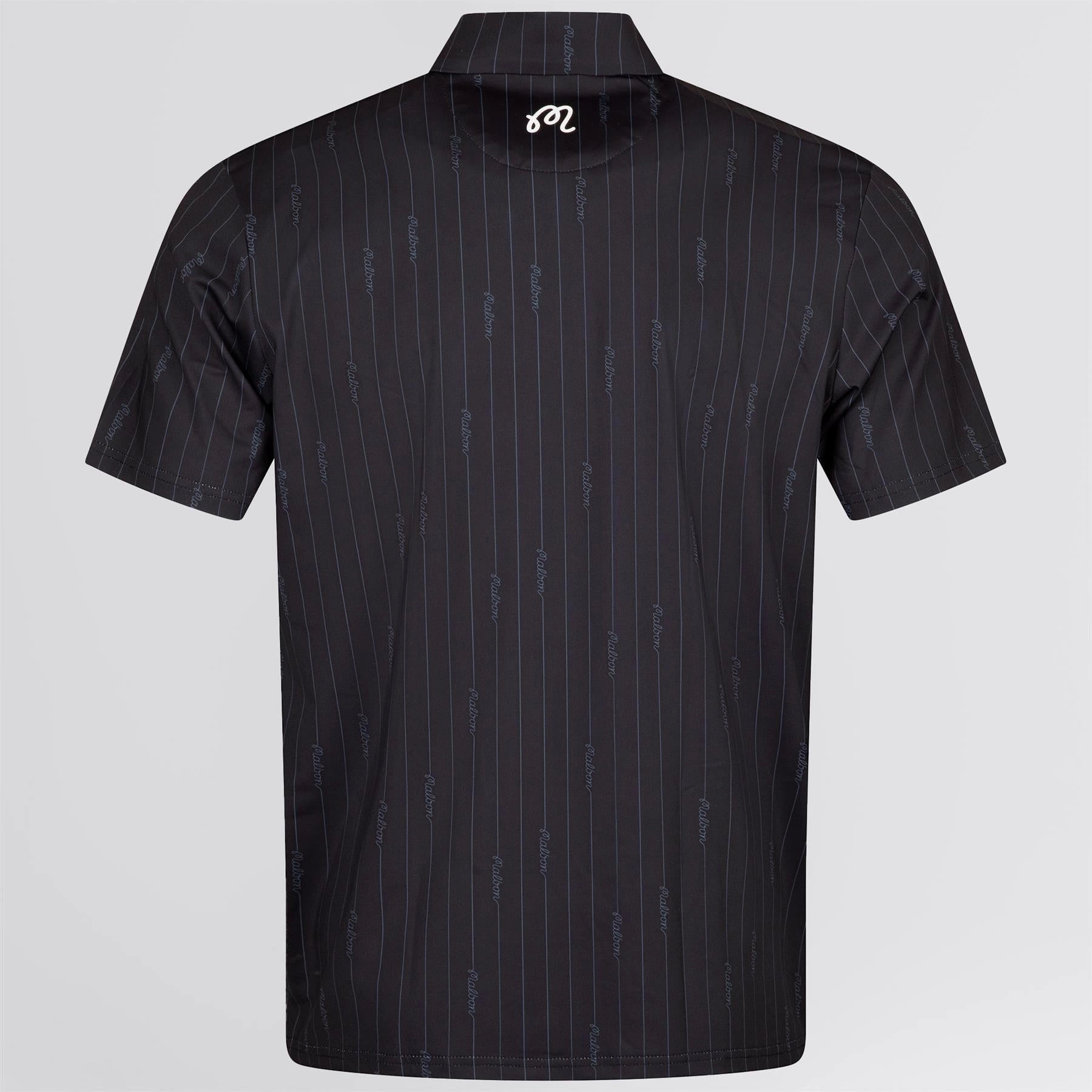 Evergreen Performance Pique Polo Black/Cool Grey Malbon Men's Golf Lifestyle Wear