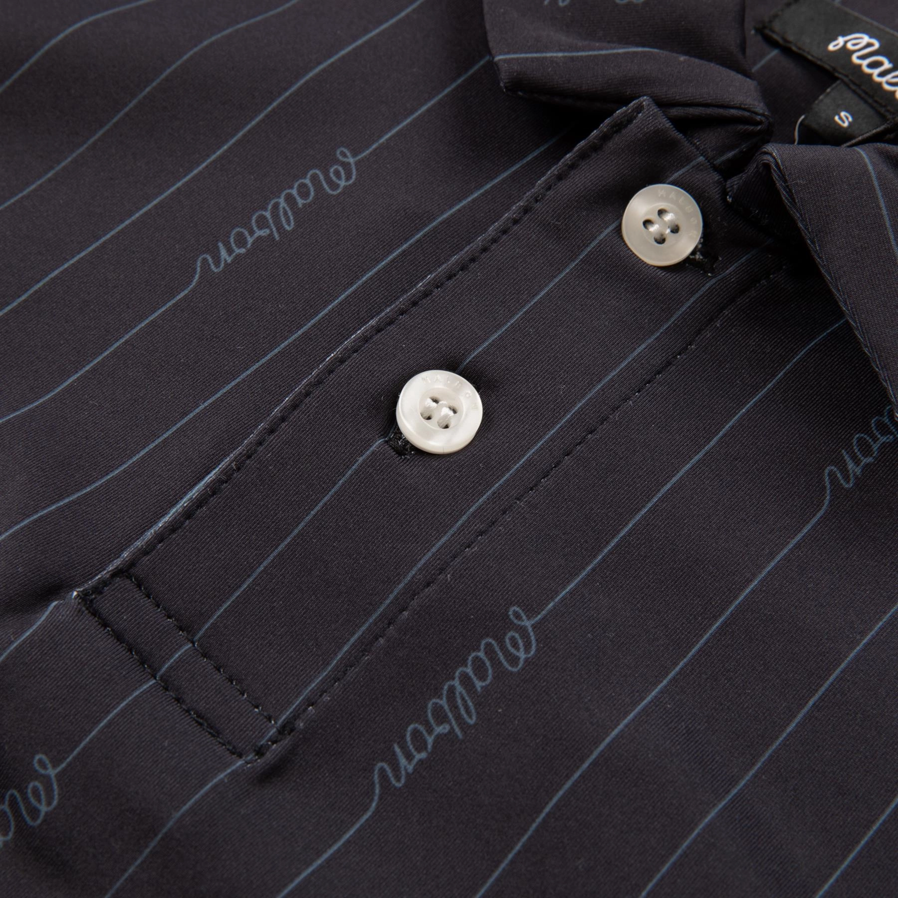 Evergreen Performance Pique Polo Black/Cool Grey Malbon Men's Golf Lifestyle Wear