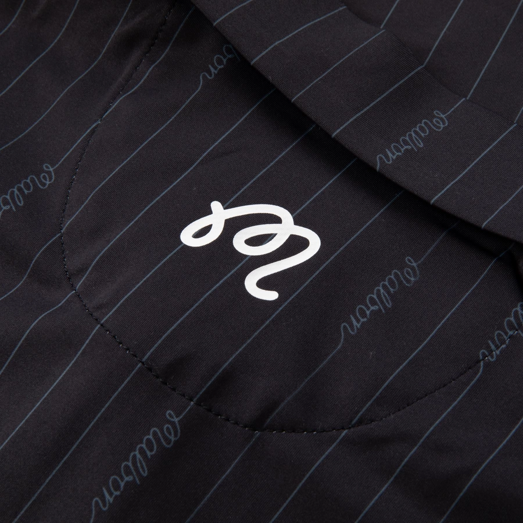 Evergreen Performance Pique Polo Black/Cool Grey Malbon Men's Golf Lifestyle Wear