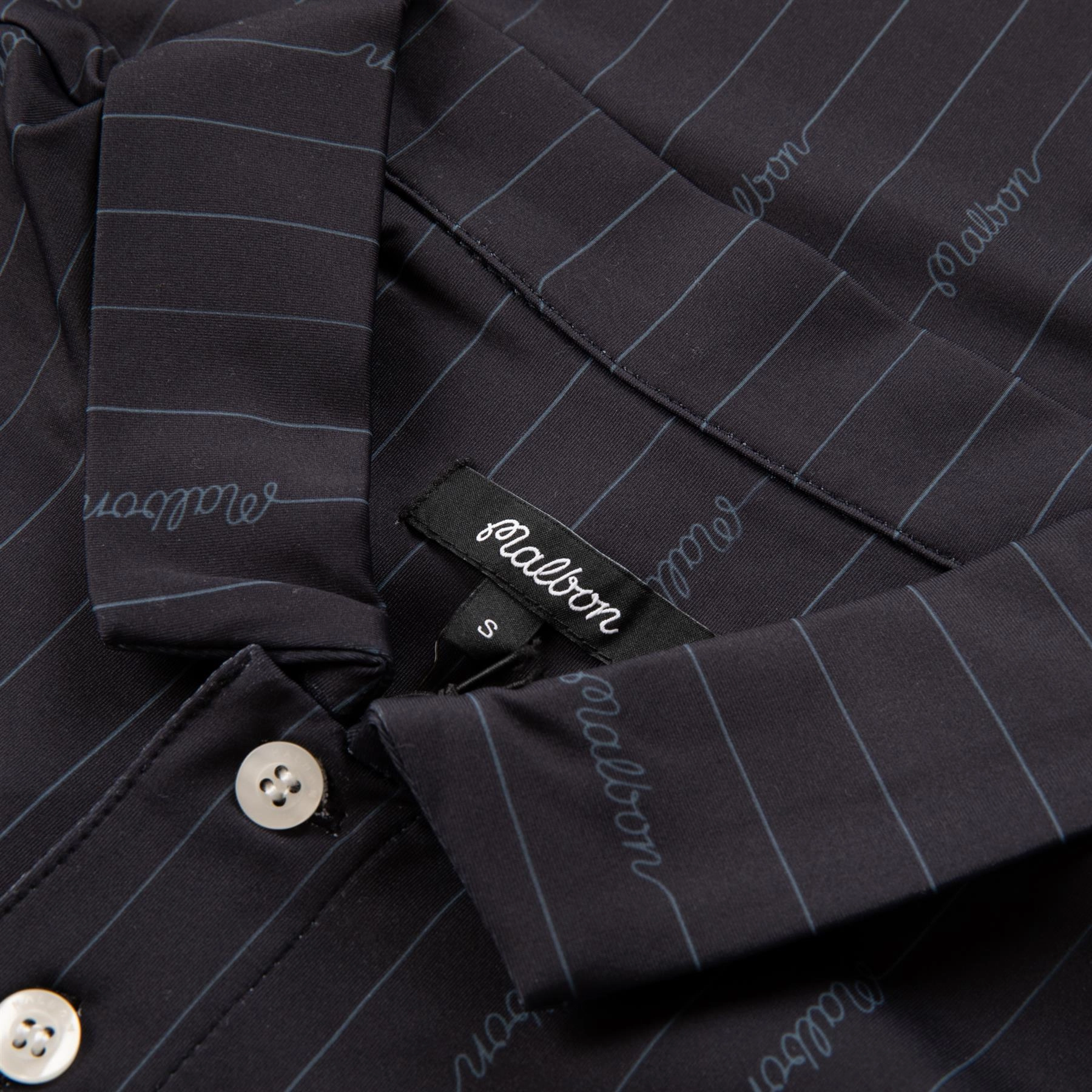 Evergreen Performance Pique Polo Black/Cool Grey Malbon Men's Golf Lifestyle Wear