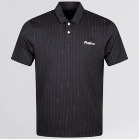 Evergreen Performance Pique Polo Black/Cool Grey Malbon mens golf lifestyle wear