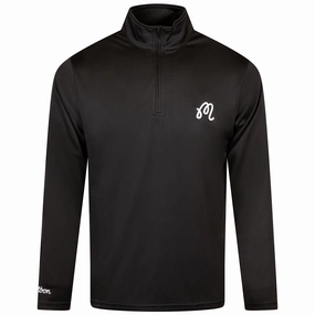 Evergreen Performance Quarter Zip Black Malbon mens golf lifestyle wear