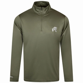 Evergreen Performance Quarter Zip Sage Malbon mens golf lifestyle wear