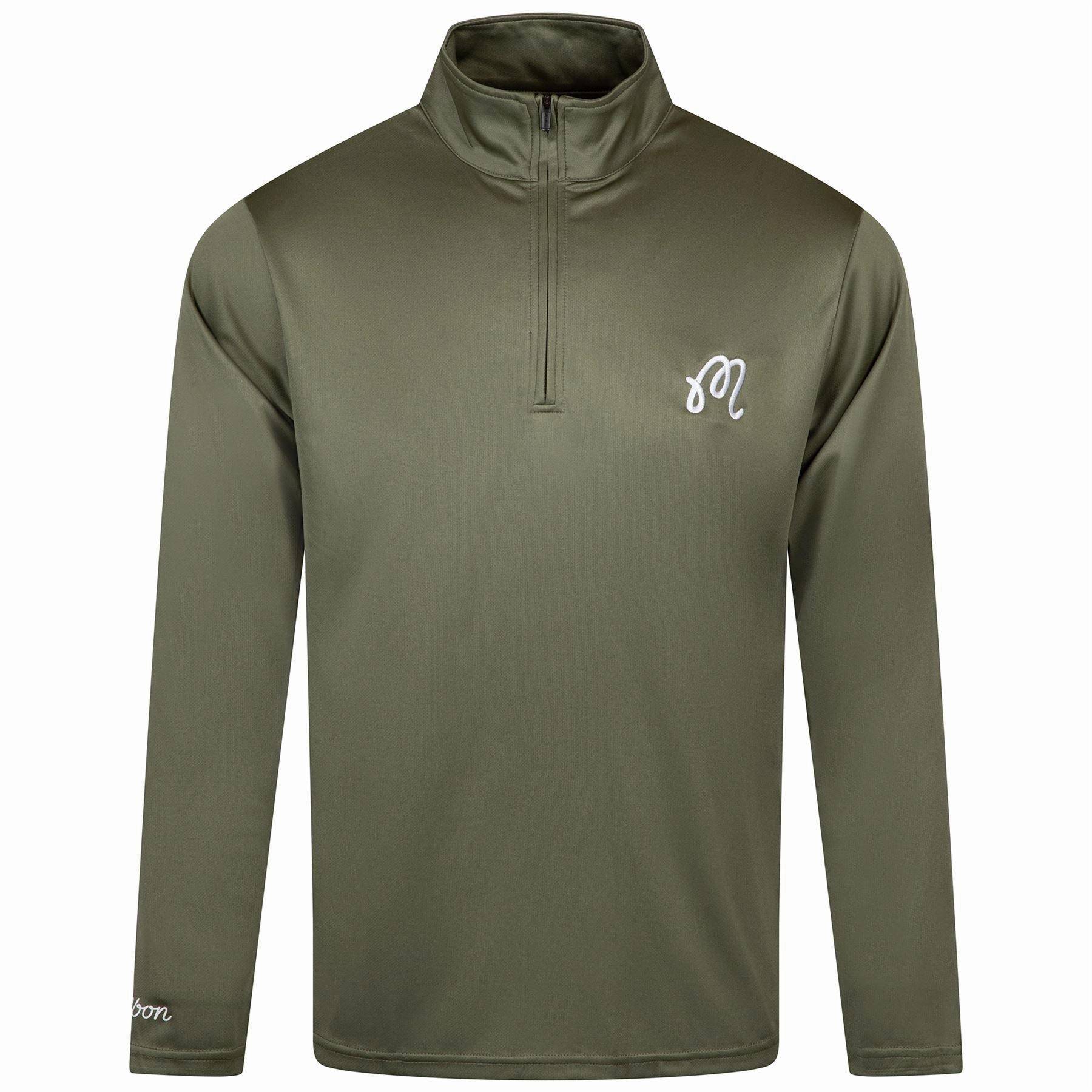 Evergreen Performance Quarter Zip Sage Malbon mens golf lifestyle wear