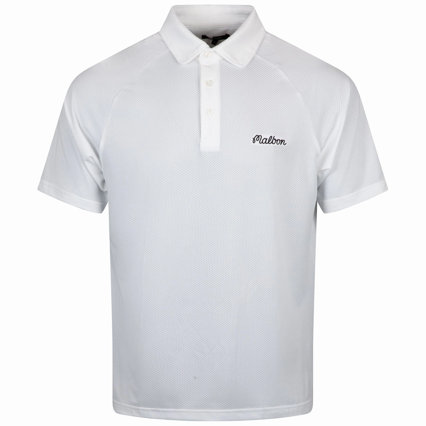 Evergreen Raglan Sleeve Mesh Polo White Malbon mens golf lifestyle wear