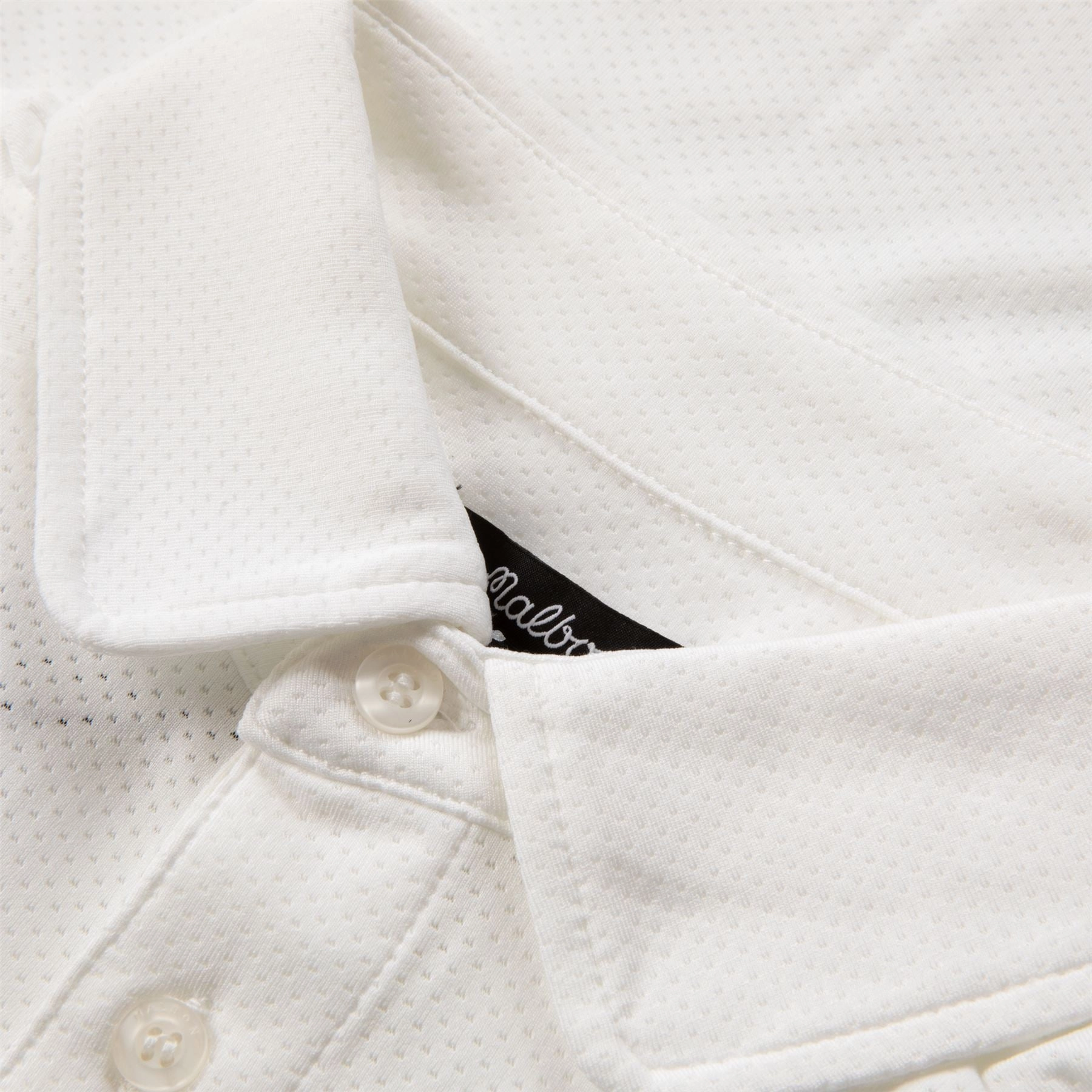 Evergreen Raglan Sleeve Mesh Polo White Malbon Men's Golf Lifestyle Wear