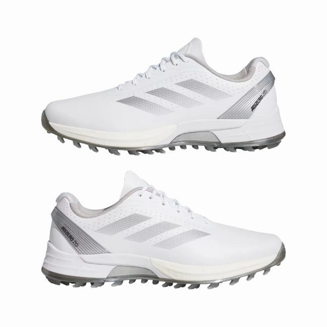Premium Walking Shoes Adidas Men's Adizero ZG Spikeless Golf Shoes - White/Grey/Silver