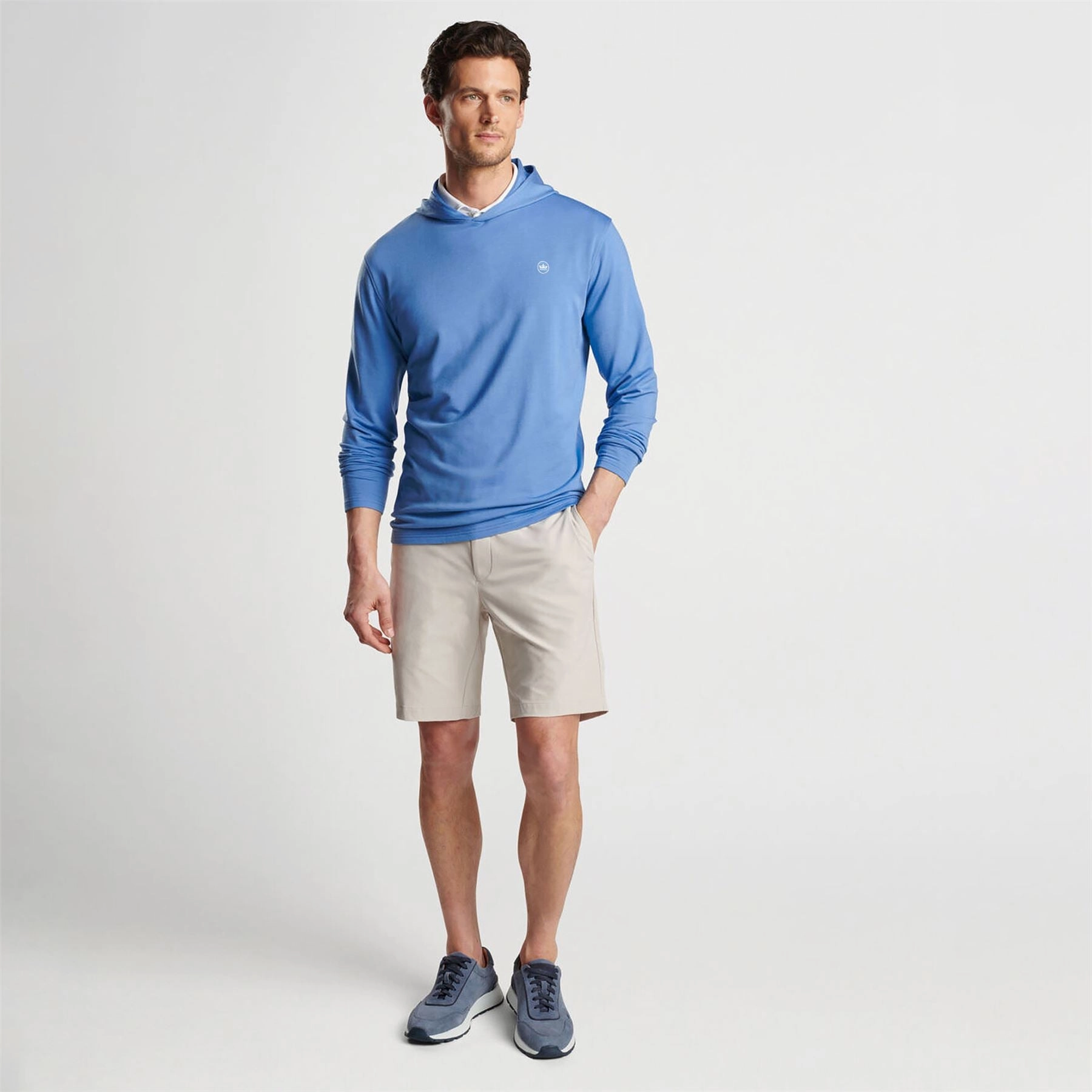 Excursionist Flex Hoodie Heather Brook Blue Peter Millar Menswear Collection